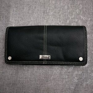 BUXTON Black genuine leather checkbook wallet